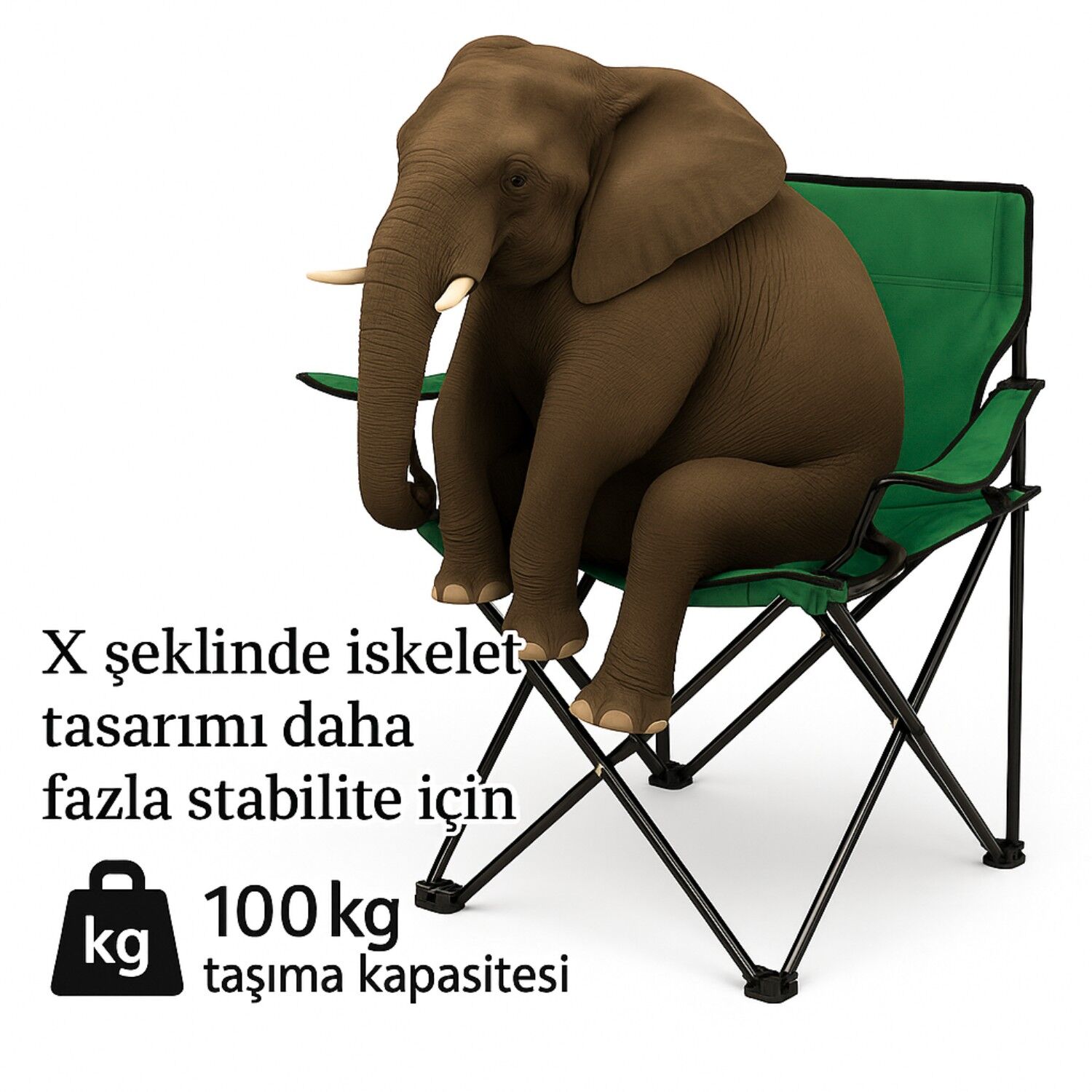 2 Kişilik Kamp Çadırı Seti Yeşil - Kamp Çadırı, Kamp Sandalyesi, Uyku Tulumu,Mat