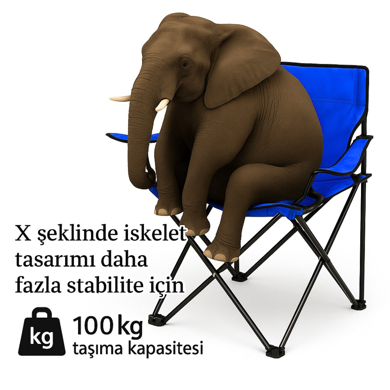 Tek Kişilik Kamp Çadırı Seti Mavi- Kamp Çadırı, Kamp Sandalyesi, Uyku Tulumu,Mat