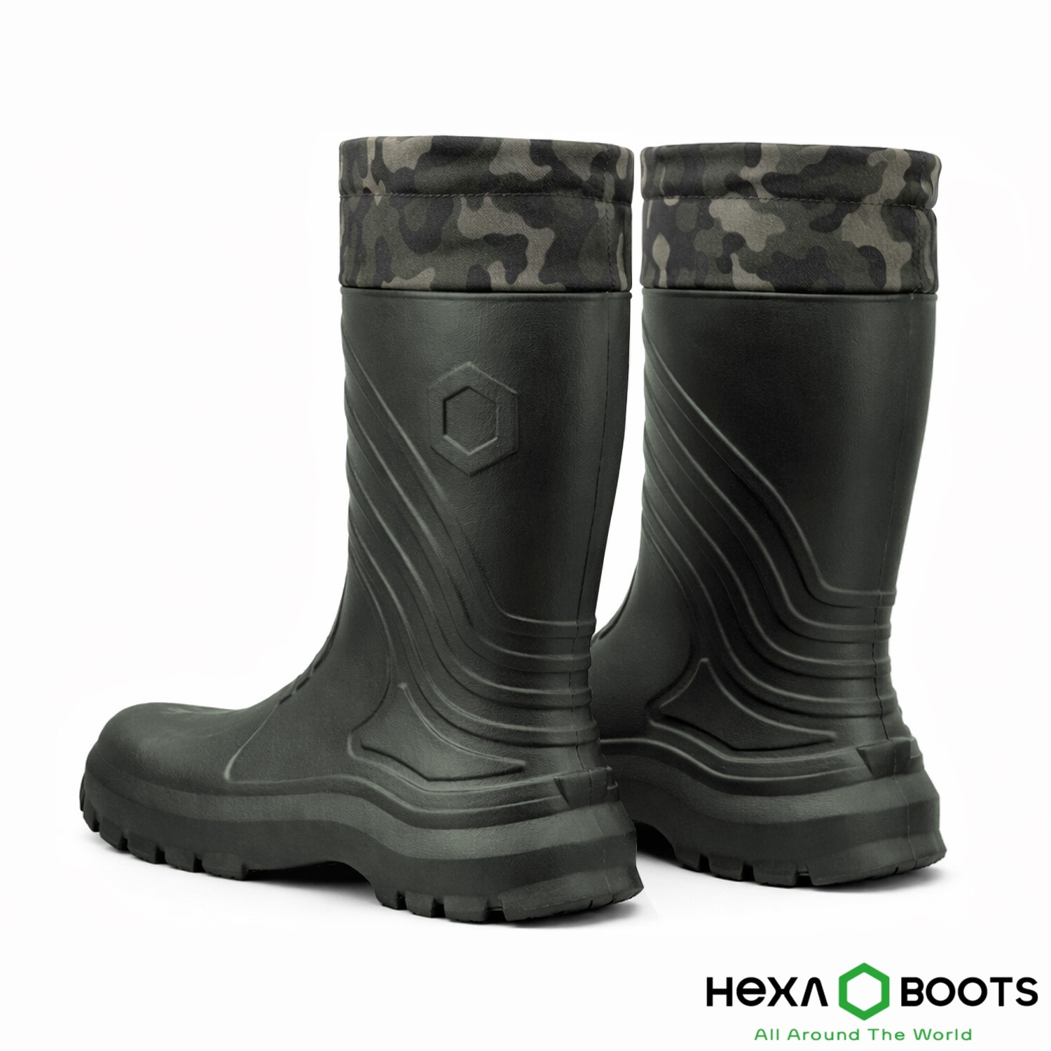 Ultra Hafif EVA Uzun Avcı Çizmesi - Haki - Konçlu - Hexa Boots