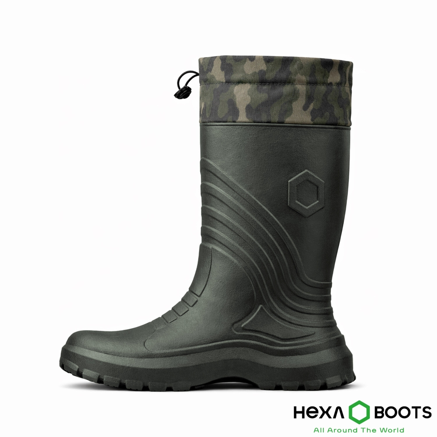 Ultra Hafif EVA Uzun Avcı Çizmesi - Haki - Konçlu - Hexa Boots