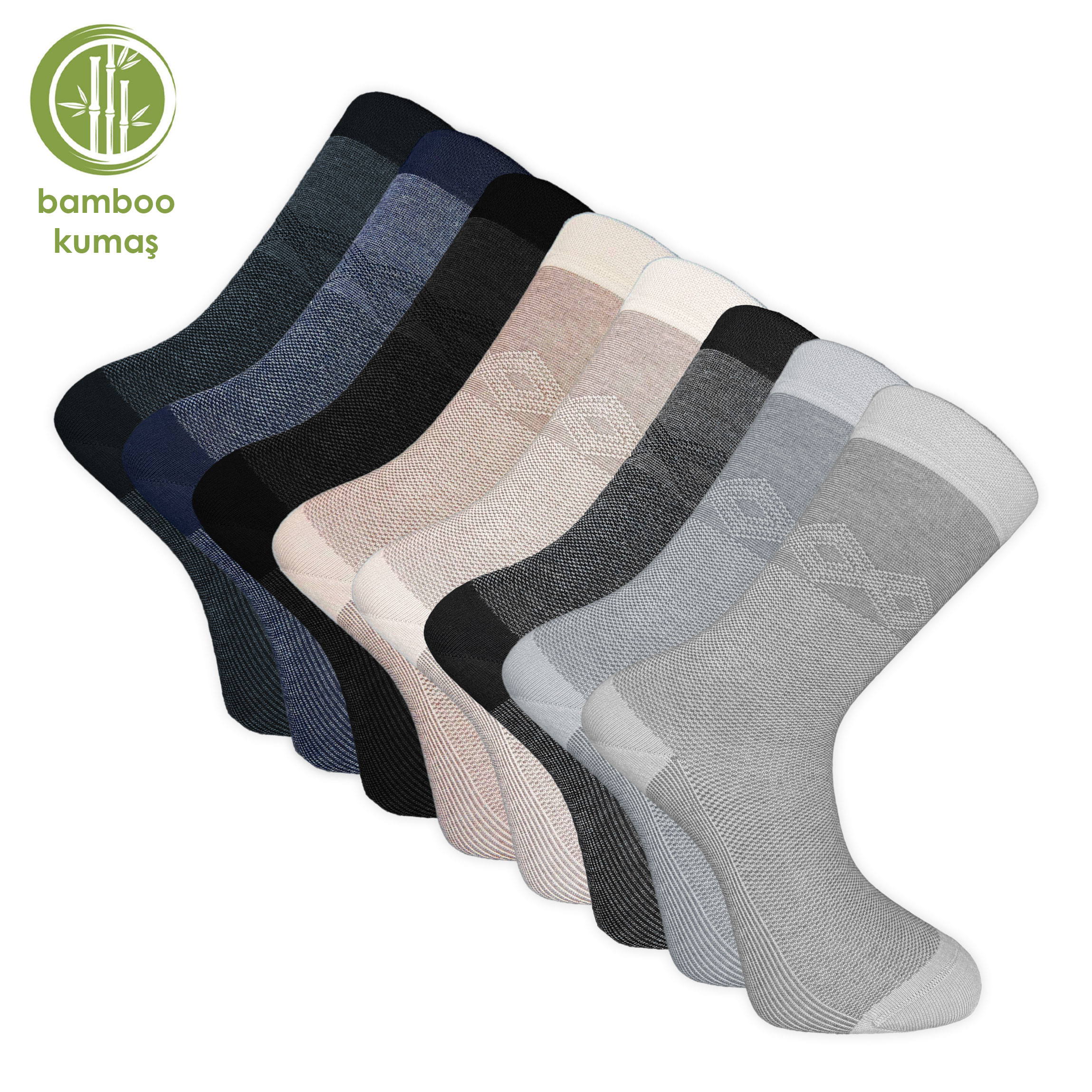 Bambu Erkek Çorabı - Tumaniş - 8’li Set (17104)