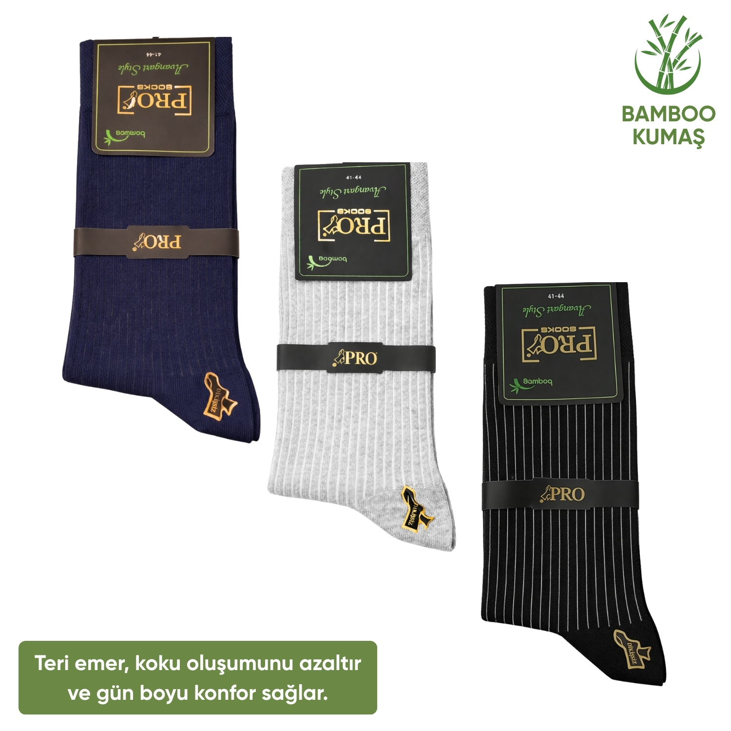 Bambu Erkek Soket Çorabı - 3 Çift - Dikişsiz - Malta - 17671 - Set 3