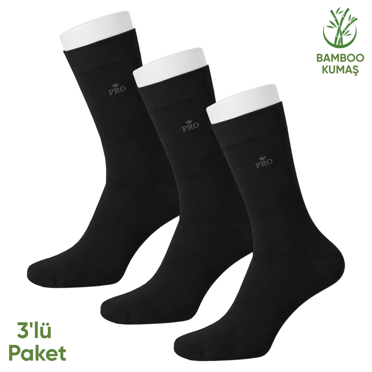 Bambu Erkek Soket Çorap - 3 Çift - Dikişsiz - Biga - 17619 - Set 3