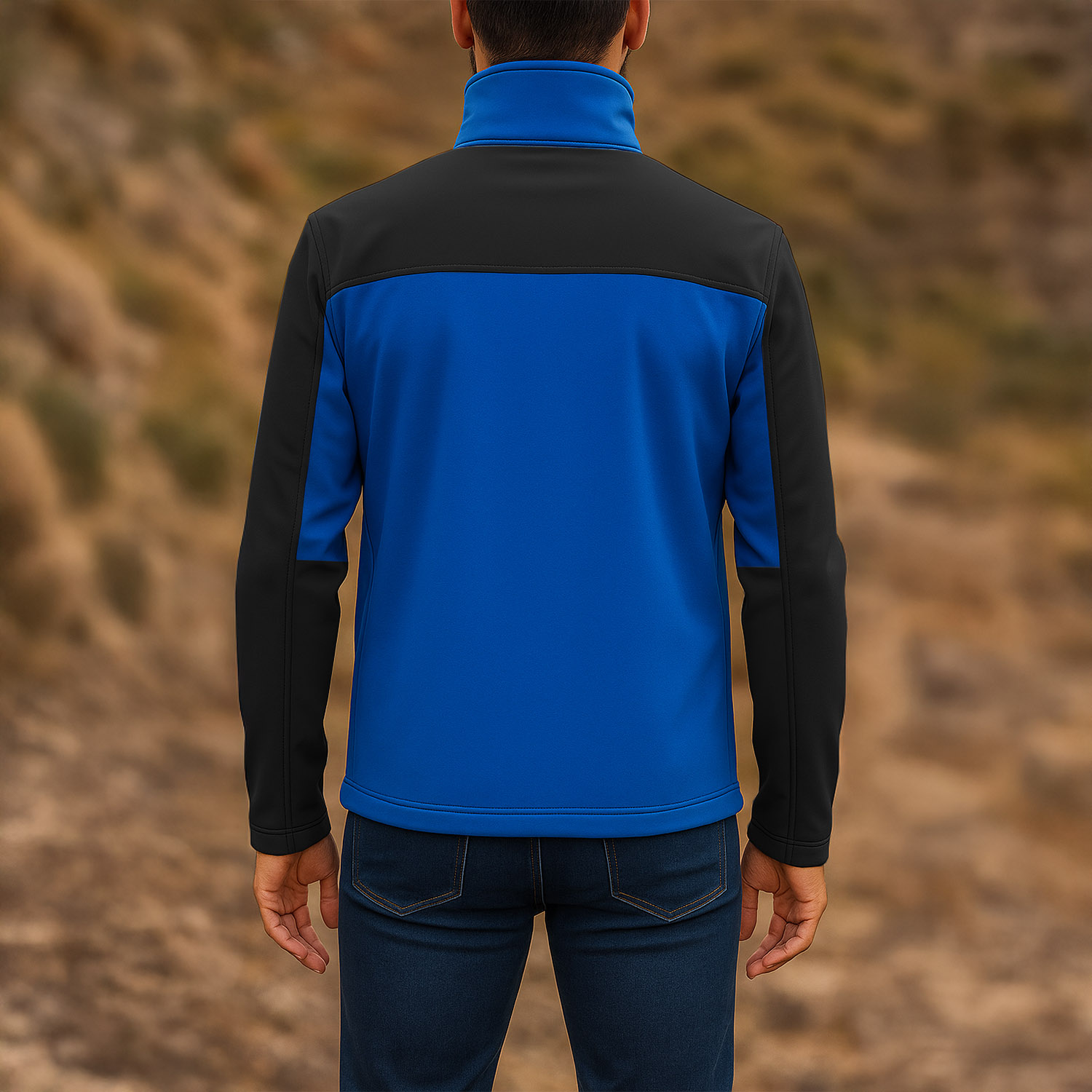 Su ve Rüzgar Geçirmez Softshell Mont - Lemigo - Mavi-Siyah