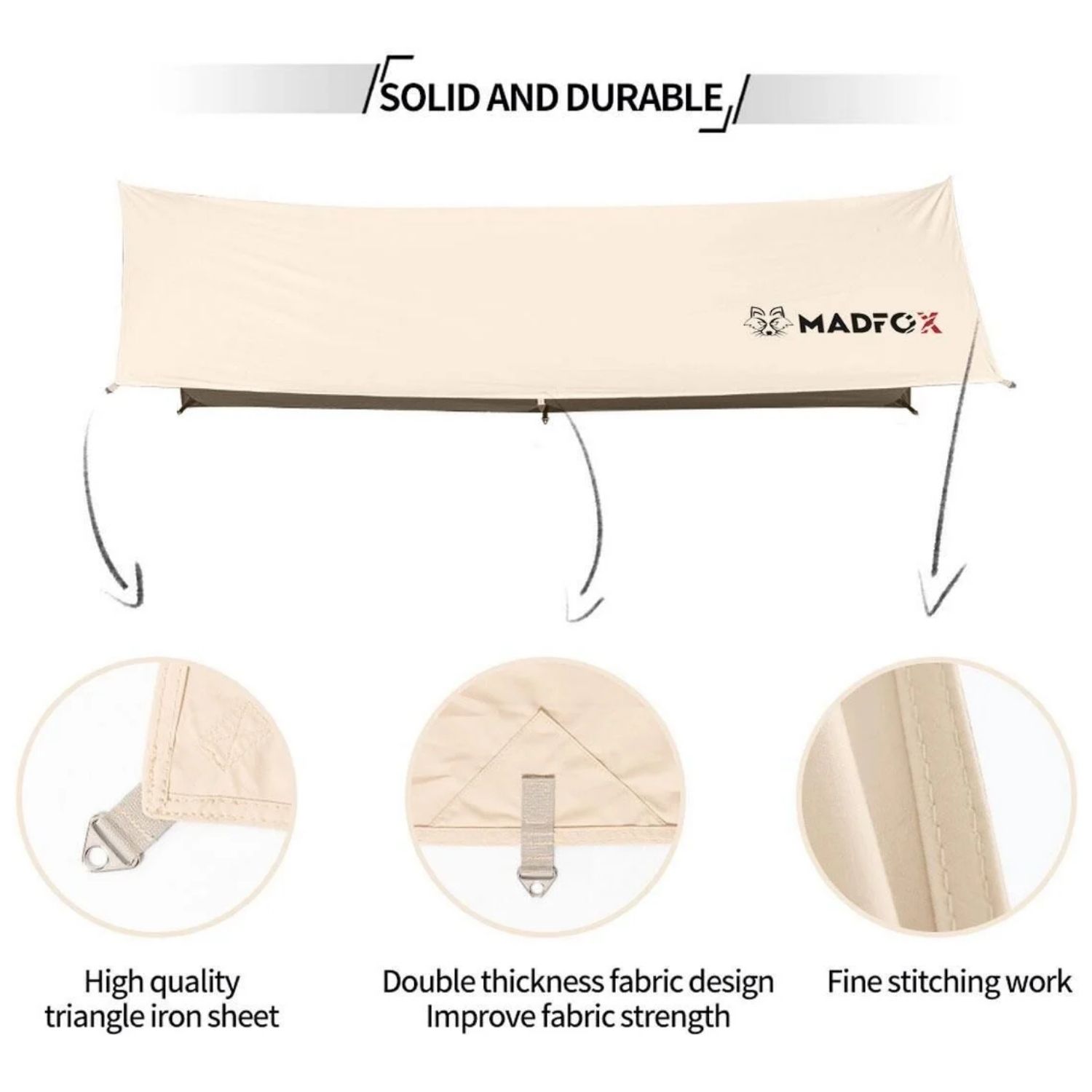Çadır Brandası - Madfox - Güneş ve Rüzgar Koruma - OEM Kanvas Tarp 4*3 mt