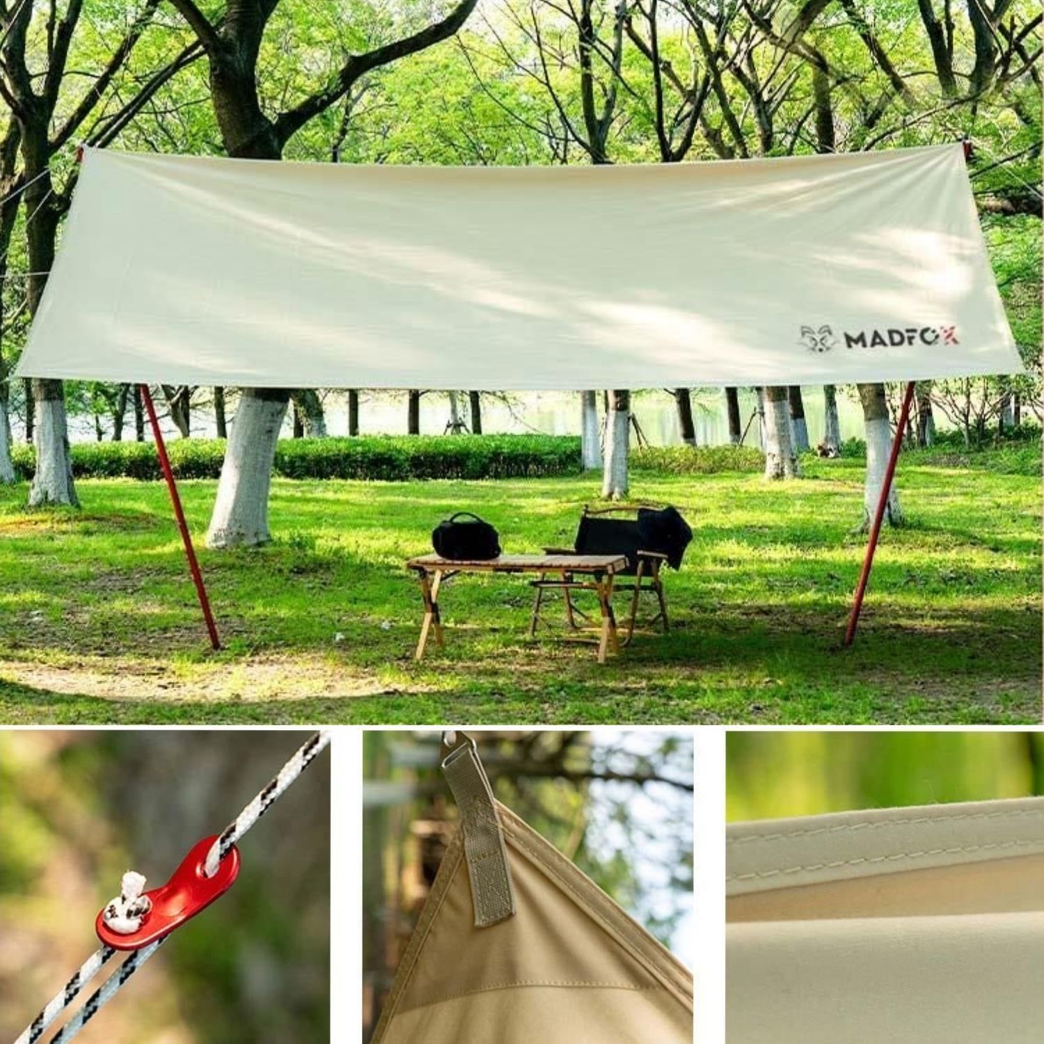 Çadır Brandası - Madfox - Güneş ve Rüzgar Koruma - OEM Kanvas Tarp 4*3 mt