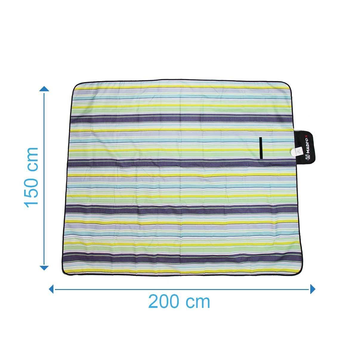 Piknik Kamp Örtüsü - Su Geçirmez - Madfox Skyloft - Blue Stripe - 546254