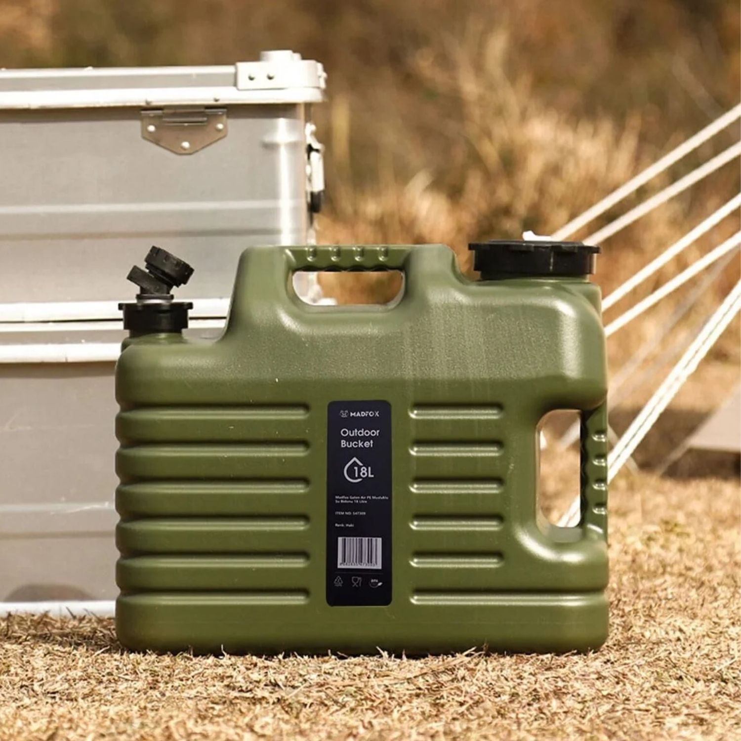 Musluklu Su Bidonu - Madfox Galon Air PE - 18 Litre - Yeşil - 547309