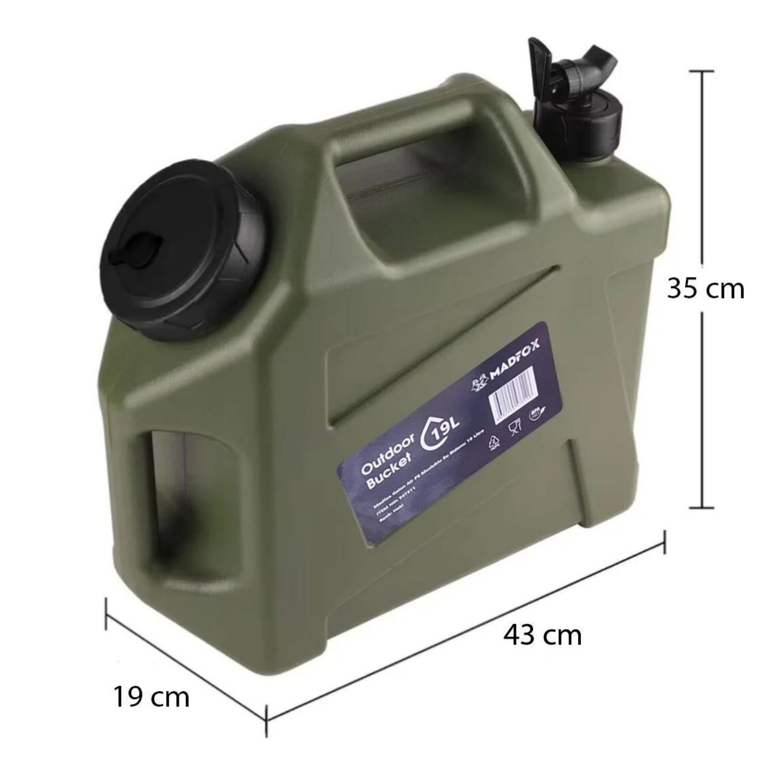 Musluklu Su Bidonu - Madfox Galon Air PE - 19 Litre - Yeşil - 547311