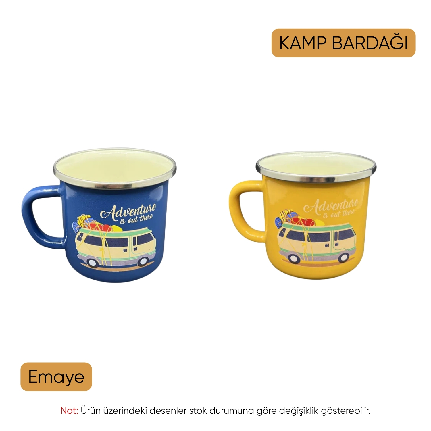 Evde Kamp Keyfi Hediye Seti - Retro Fener ve Emaye Bardaklar (3 Parça)