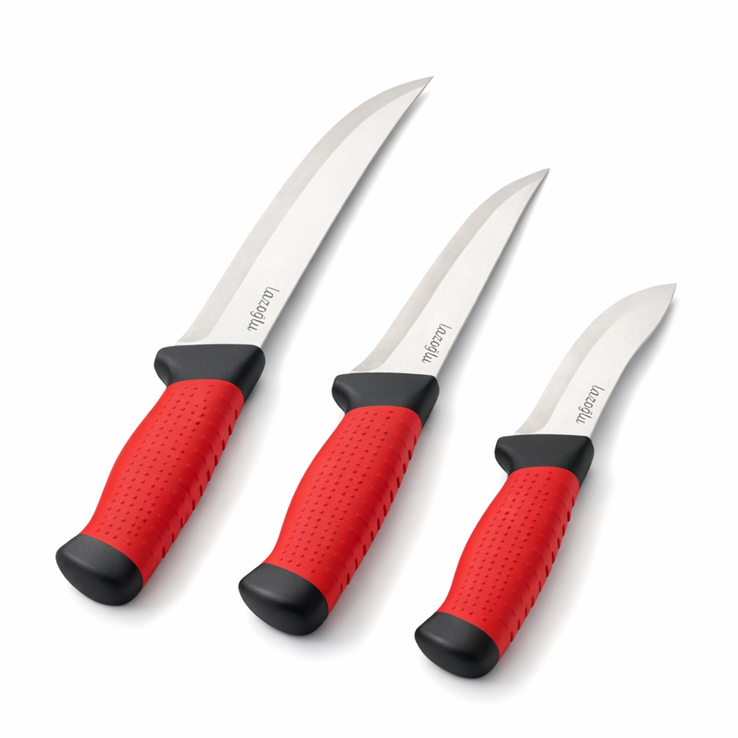 Kasap Bıçağı - Lazoğlu Redmaster - 3’lü Bıçak Seti - Kesme Doğrama - Silikon Sap