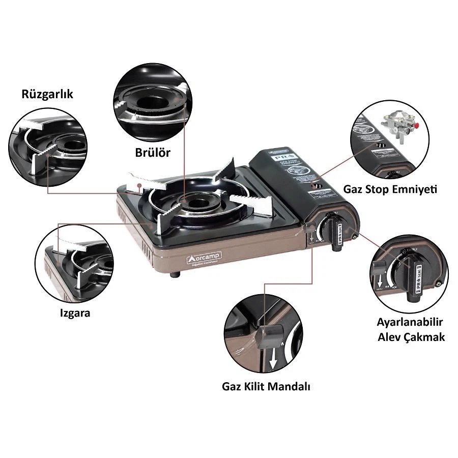 Tekli Portatik Ocak - Orcamp - Gri (CK-505)
