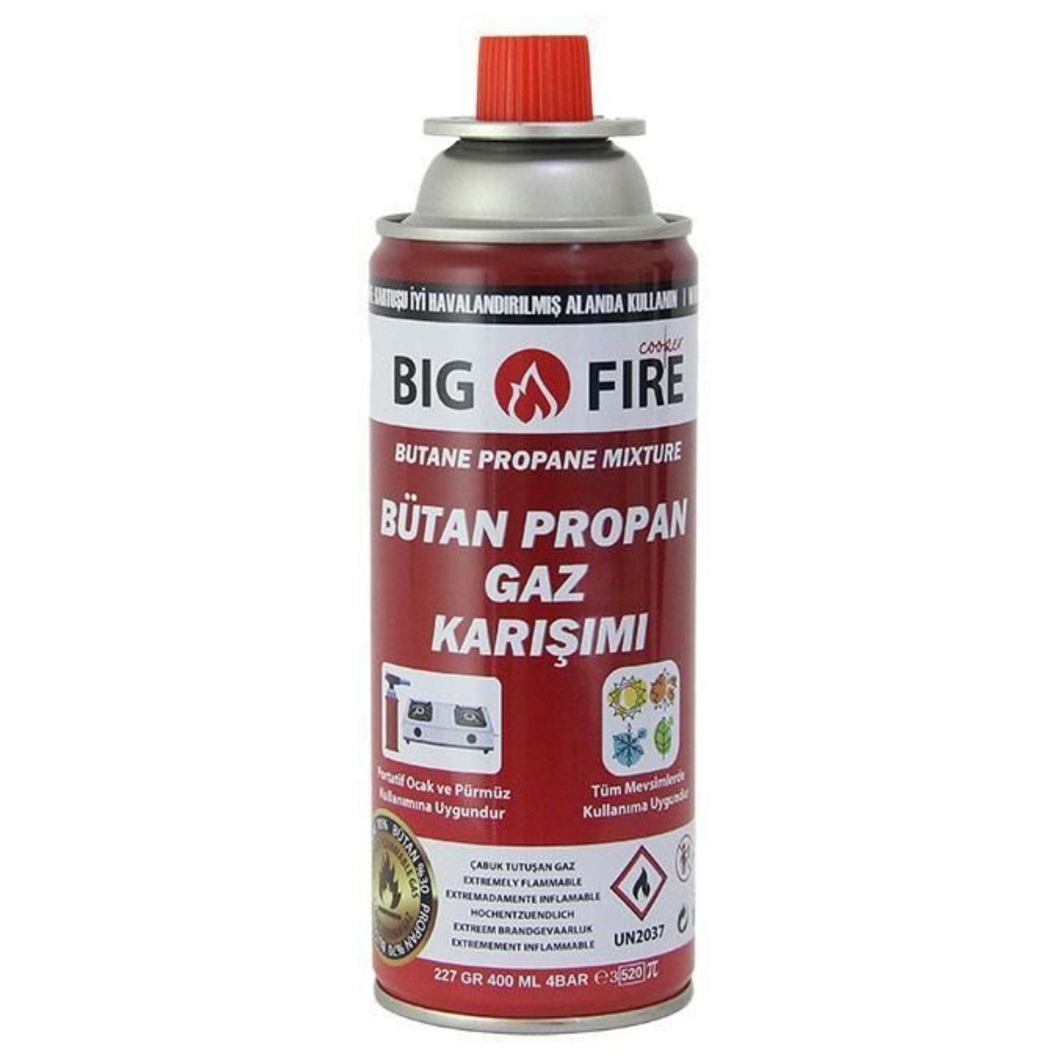 Kamp Ocak Gazı - Valfli Kartuş - Big Fire Power - 227gr - BGF-227