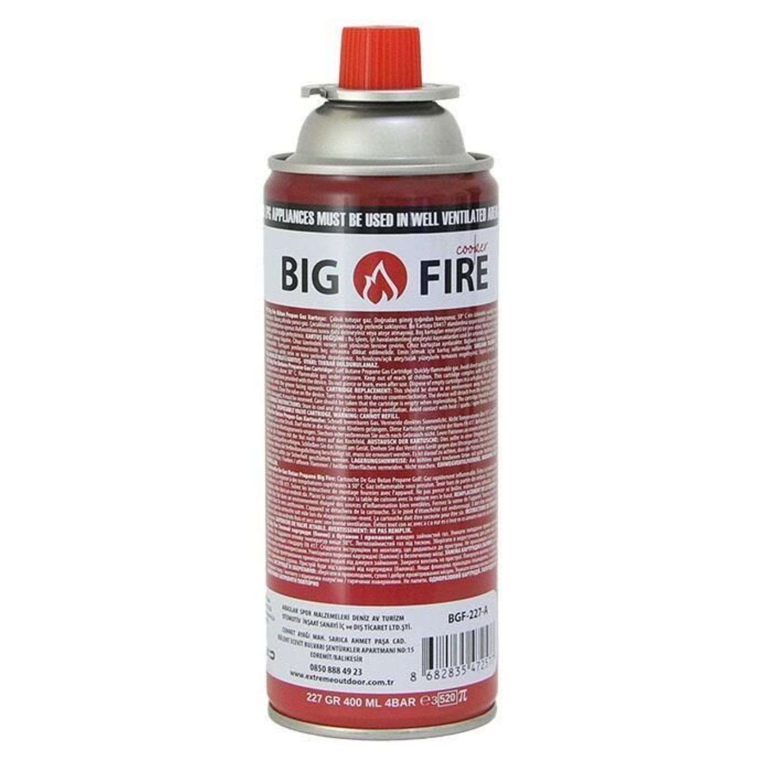 Kamp Ocak Gazı - Valfli Kartuş - Big Fire Power - 227gr - BGF-227