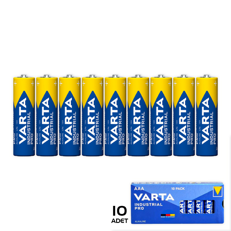 Varta Endüstriyel Pro Alkaline AAA İnce Pil 10’lu Paket