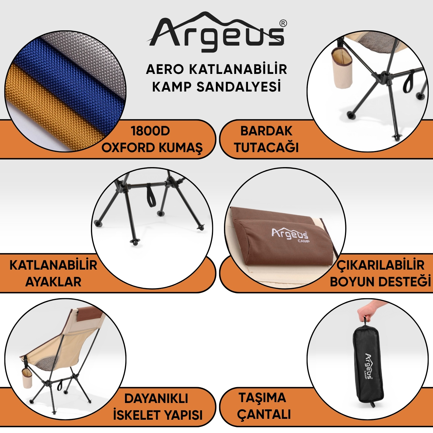 2 Adet Katlanır Kamp Sandalyesi ve Alüminyum Masa Seti - Aero Silver - Kum/Mavi
