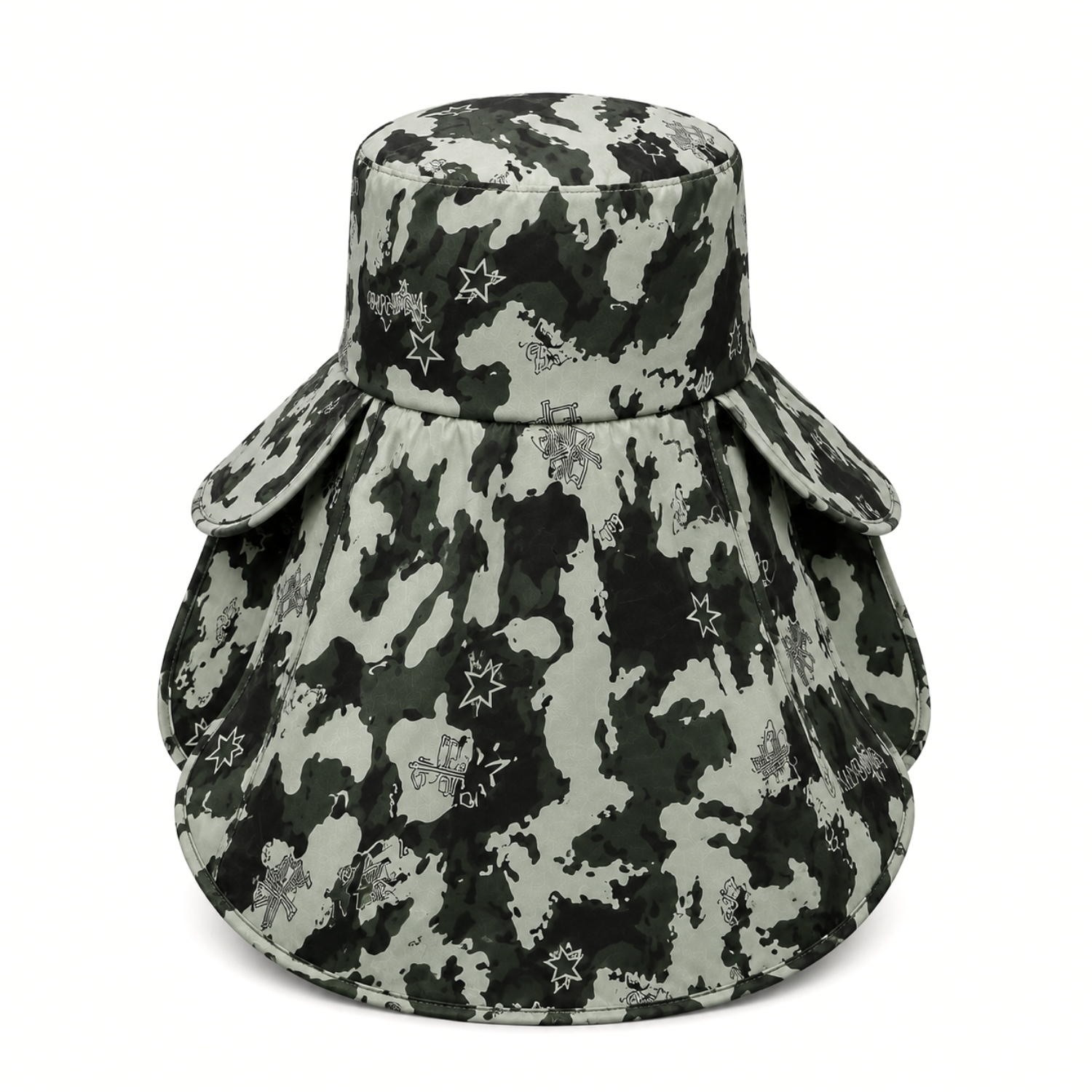 Ense Korumalı Outdoor Şapka - Maskeli - Kamuflaj (M-6)- Savex