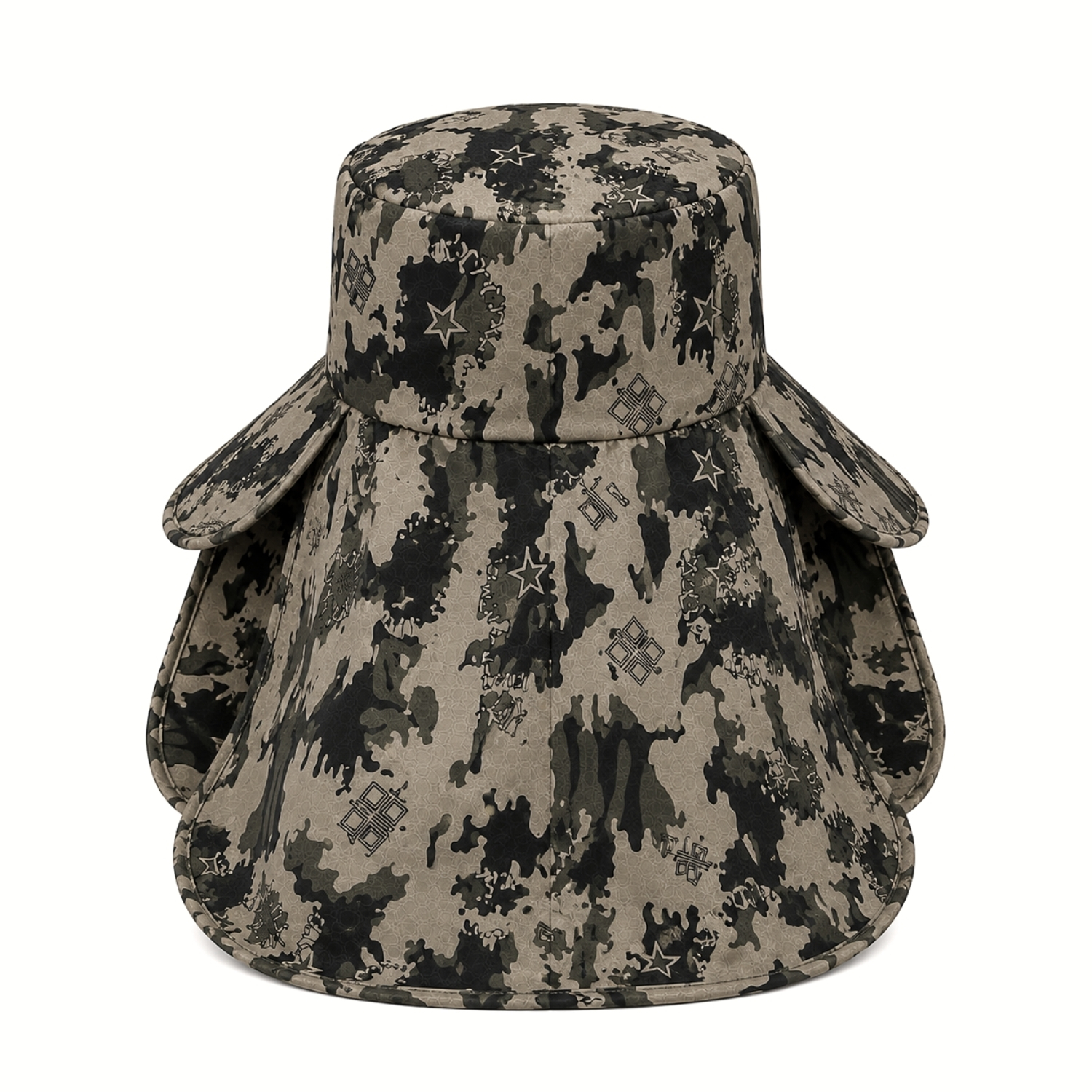 Ense Korumalı Outdoor Şapka - Maskeli - Kamuflaj (M-7)- Savex