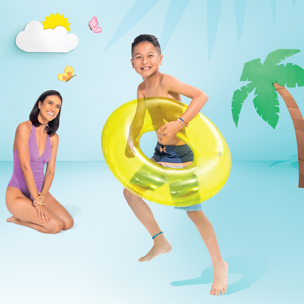 Çocuk Yüzme Simidi - Intex - Şeffaf Jumbo - Yeşil - 76 cm (59260)