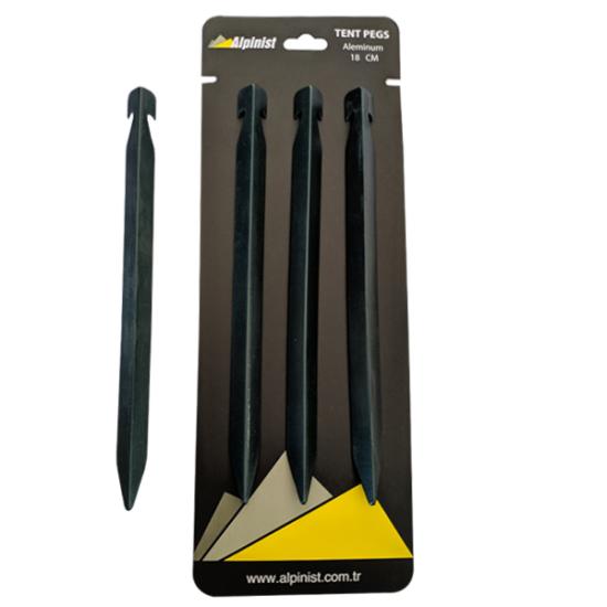 Alpinist Alüminyum 6061 Çadır Kazığı 18 cm Yeşil 4’lü