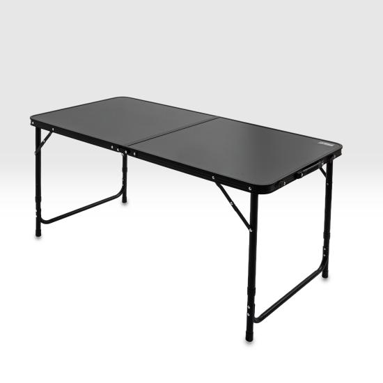 Katlanabilir Kamp Masası Seti - 4/6 Kişilik - 4 Tabureli - Elevate Plus - Siyah