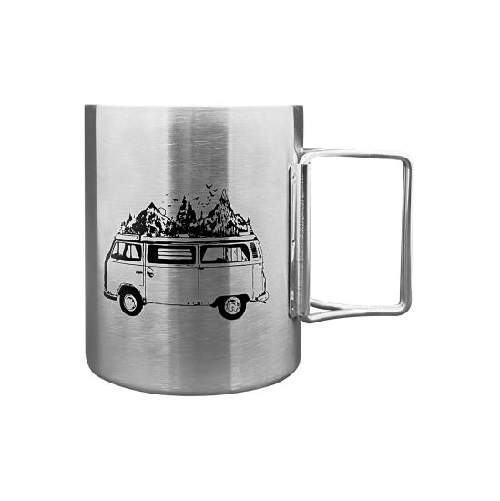 Katlanabilir Saplı Çelik Kupa Bardak - Orcamp - 180 ml - Karavan (OUT-1800)