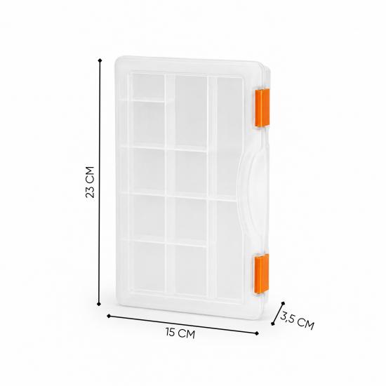 Organizer Kutu - Şeffaf Malzeme Kutusu - 12 Bölmeli 9’’ - (ASR-2063)