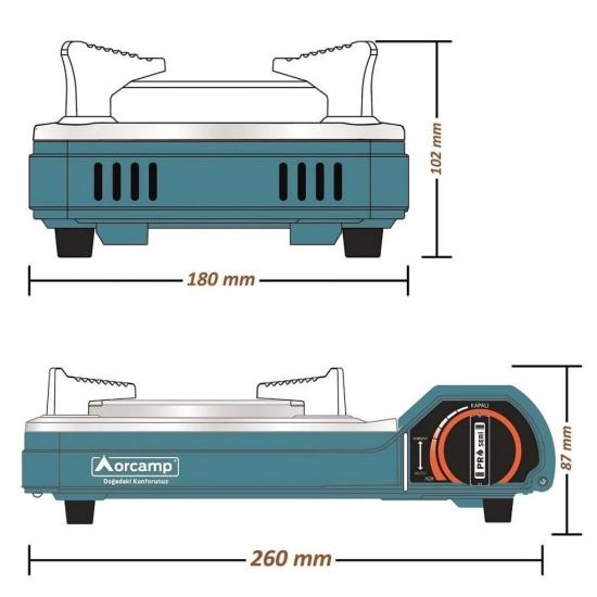 Tekli Portatif Pro Seramik Ocak - Orcamp - Mavi (CK-508)
