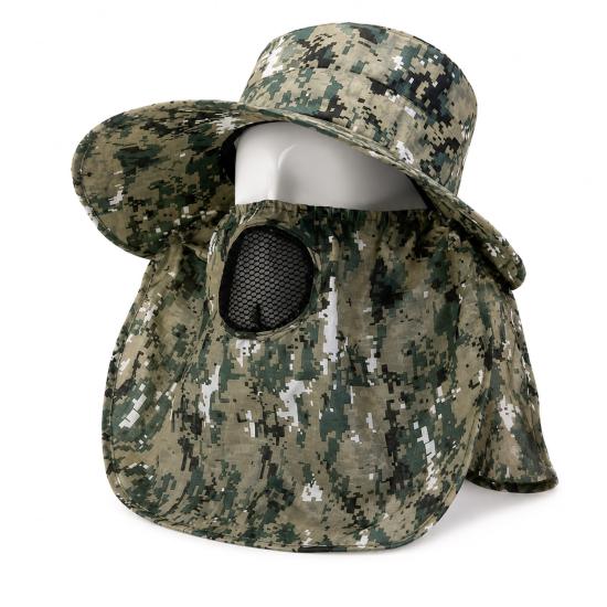 Ense Korumalı Outdoor Şapka - Maskeli - Dijital Kamuflaj (M-3)- Savex