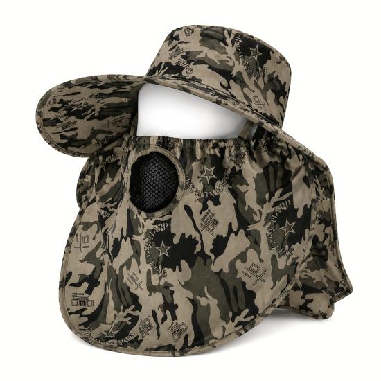 Ense Korumalı Outdoor Şapka - Maskeli - Kamuflaj (M-7)- Savex