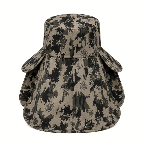 Ense Korumalı Outdoor Şapka - Maskeli - Kamuflaj (M-7)- Savex