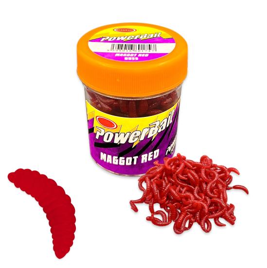 Silikon Kurt Balık Yemi - Kokulu - L Maggot - Kırmızı - Power Bait (9955)