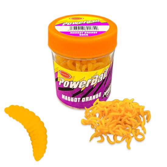 Silikon Kurt Balık Yemi - Kokulu - L Maggot - Turuncu - Power Bait (9956)