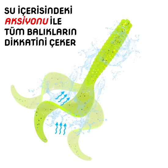 Silikon Kurt Yem - 35mm - Sarı/Beyaz - Yumy (18035-463)