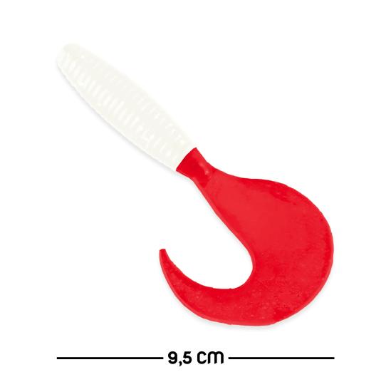 Silikon Kurt Yem - 95mm - Kırmızı/Beyaz - Yumy (460-O-18095)