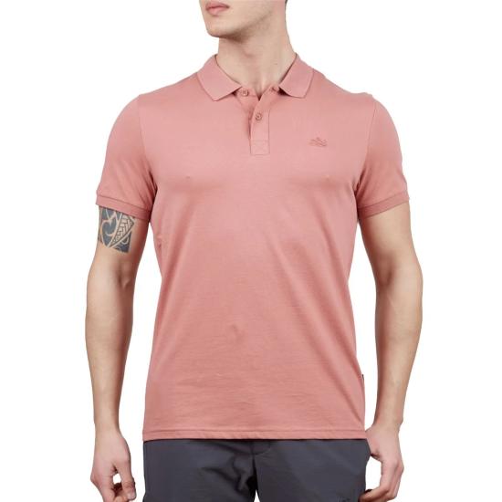 Erkek Polo Yaka Tişört - Pamuklu Spor Tişört - Stratus - Gül Kurusu (600303)