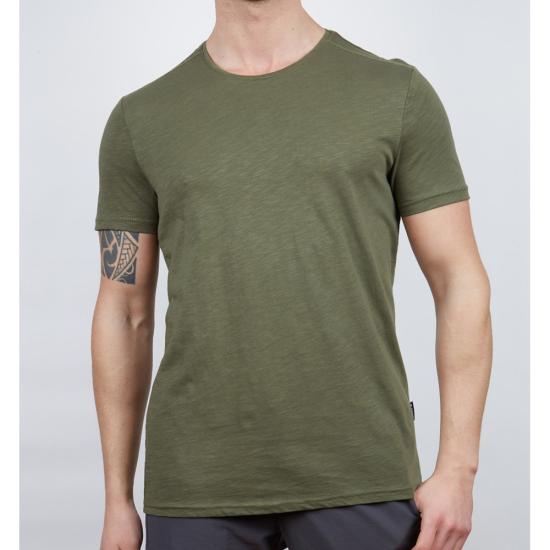 Erkek Tişört - Pamuklu Spor Tişört - Basic - Haki (600400)