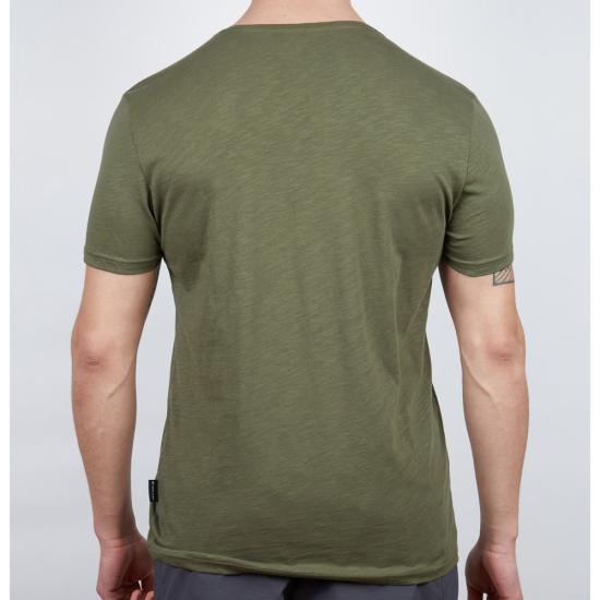 Erkek Tişört - Pamuklu Spor Tişört - Basic - Haki (600400)