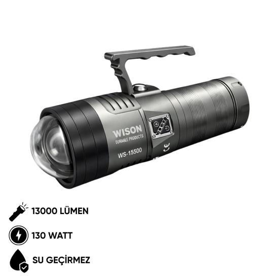 Şarj Edilebilir El Feneri - Wison - 13000 Lümen - 130 Watt (WS-15500)