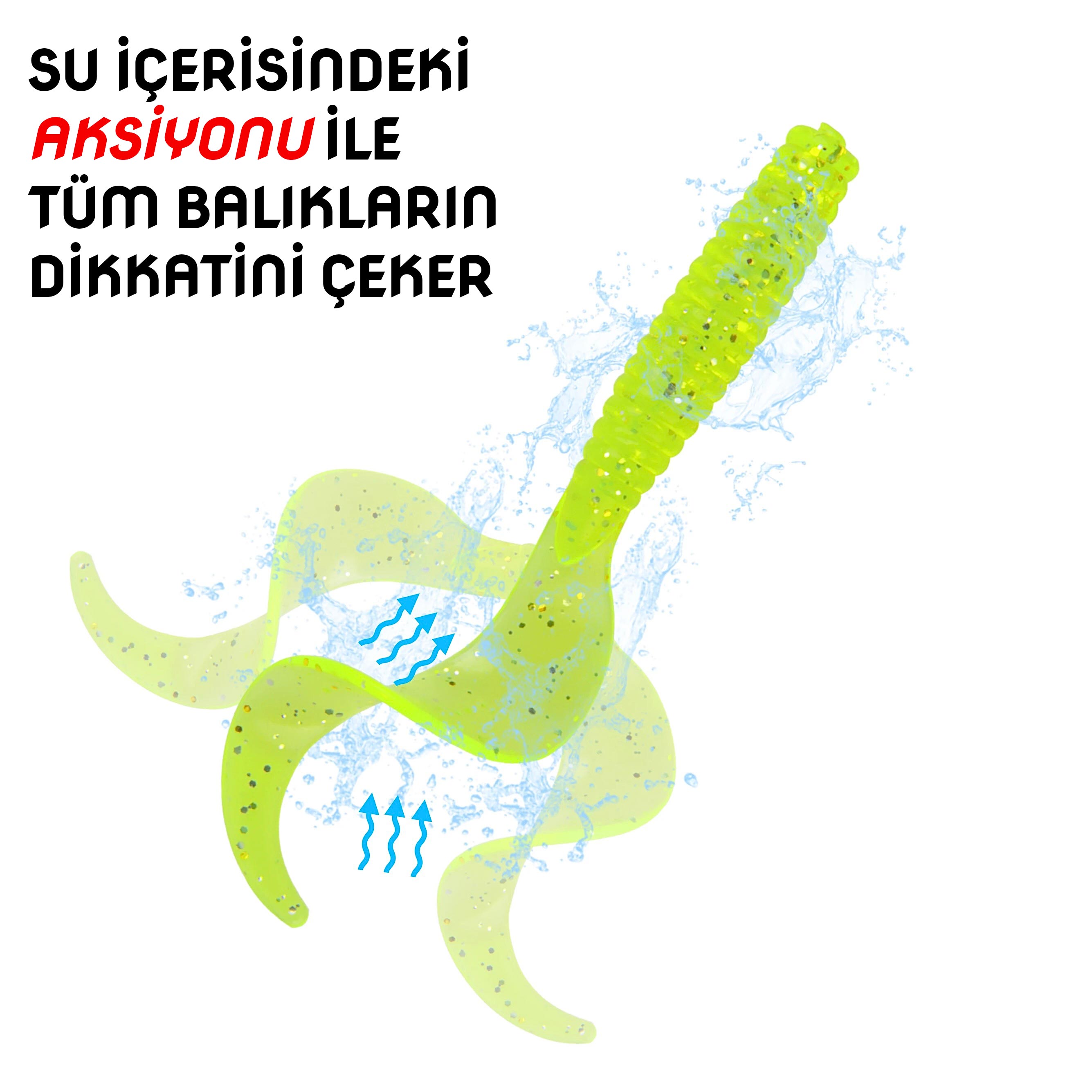 Silikon Kurt Yem - 60mm - Turuncu - Yumy (18065-SM024-10)