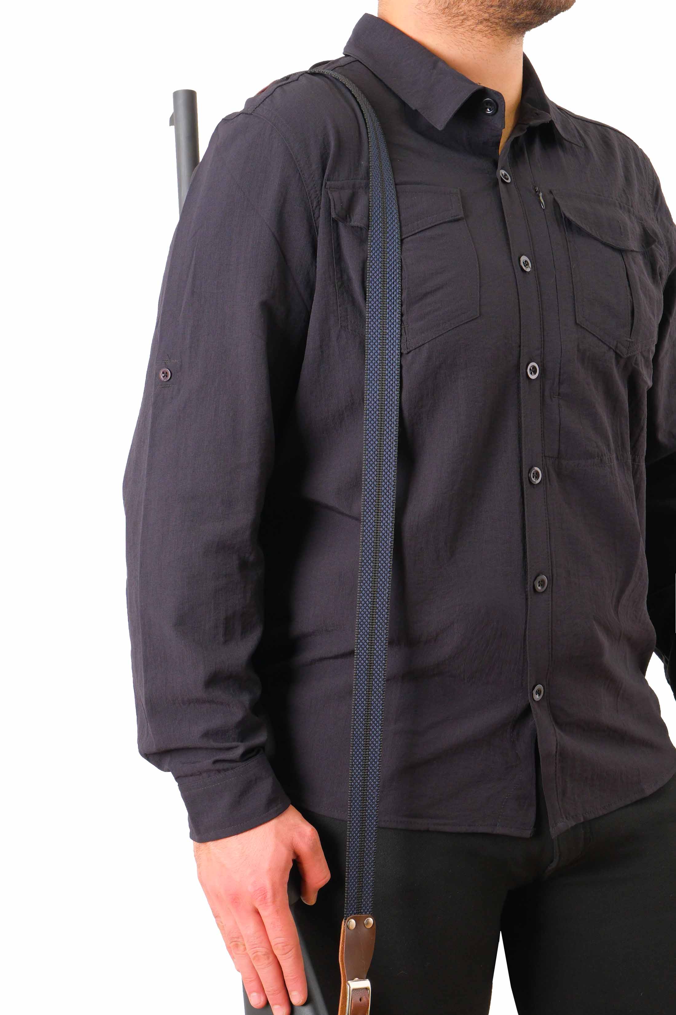 Tüfek Askı Kayışı - Savage - 3 cm Kolon - Lacivert/Siyah
