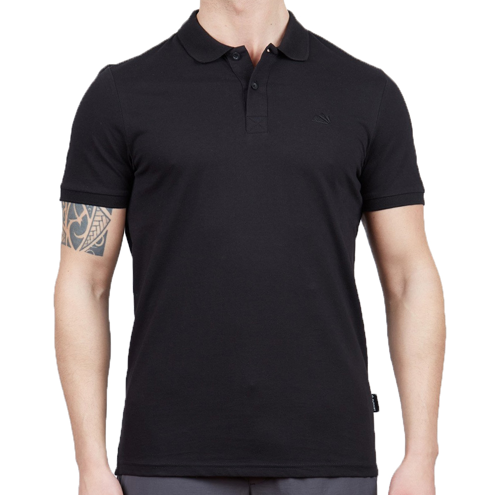 Erkek Polo Yaka Tişört - Pamuklu Spor Tişört - Stratus - Siyah (600303)