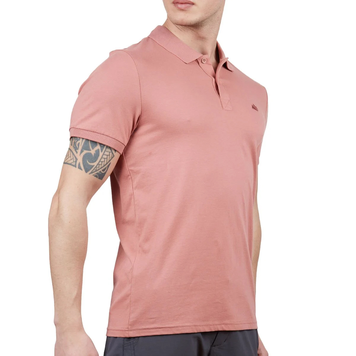 Erkek Polo Yaka Tişört - Pamuklu Spor Tişört - Stratus - Gül Kurusu (600303)