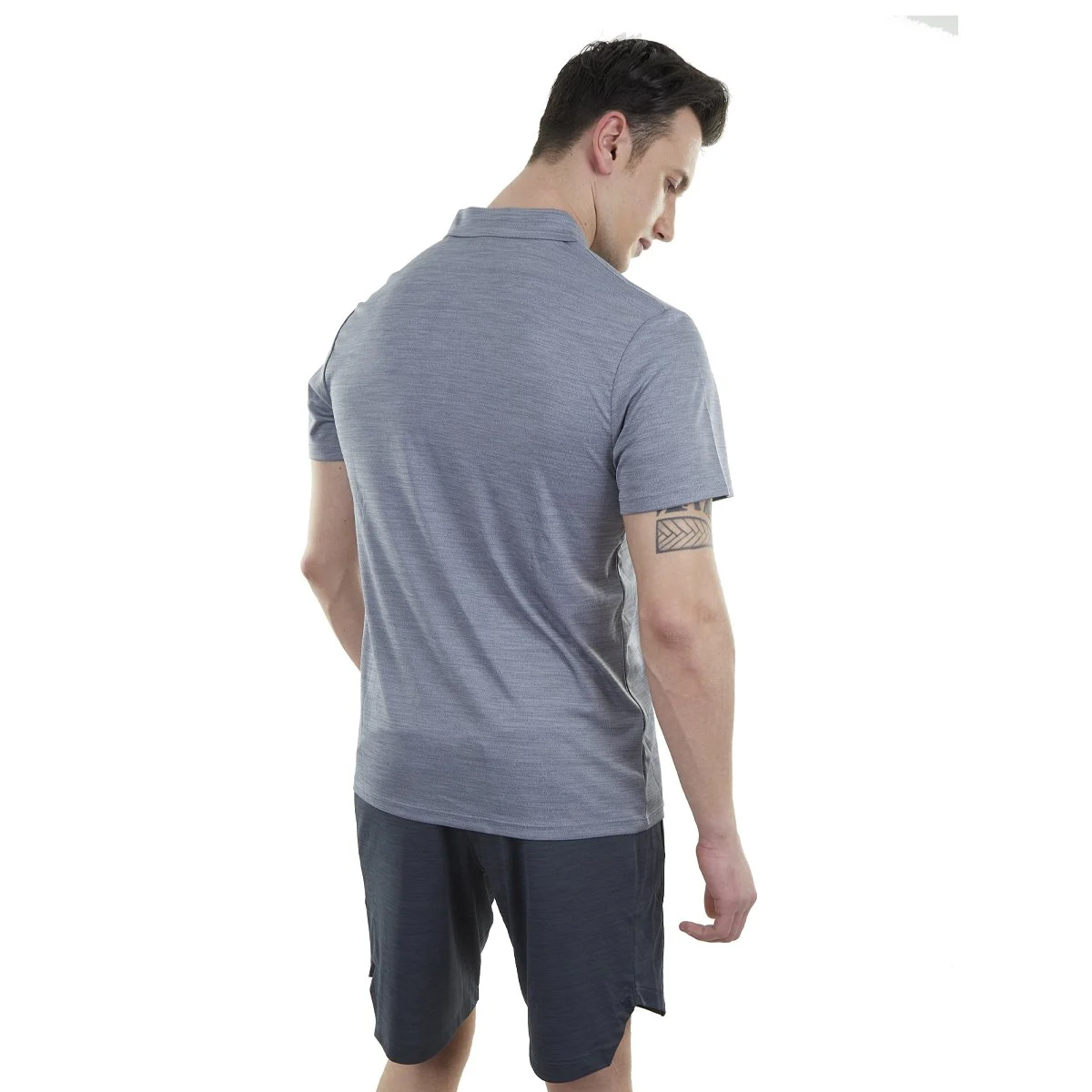 Spor Erkek Polo Yaka Tişört - Hızlı Kuruyan Tişört - Ultra Dry Gri (600613)