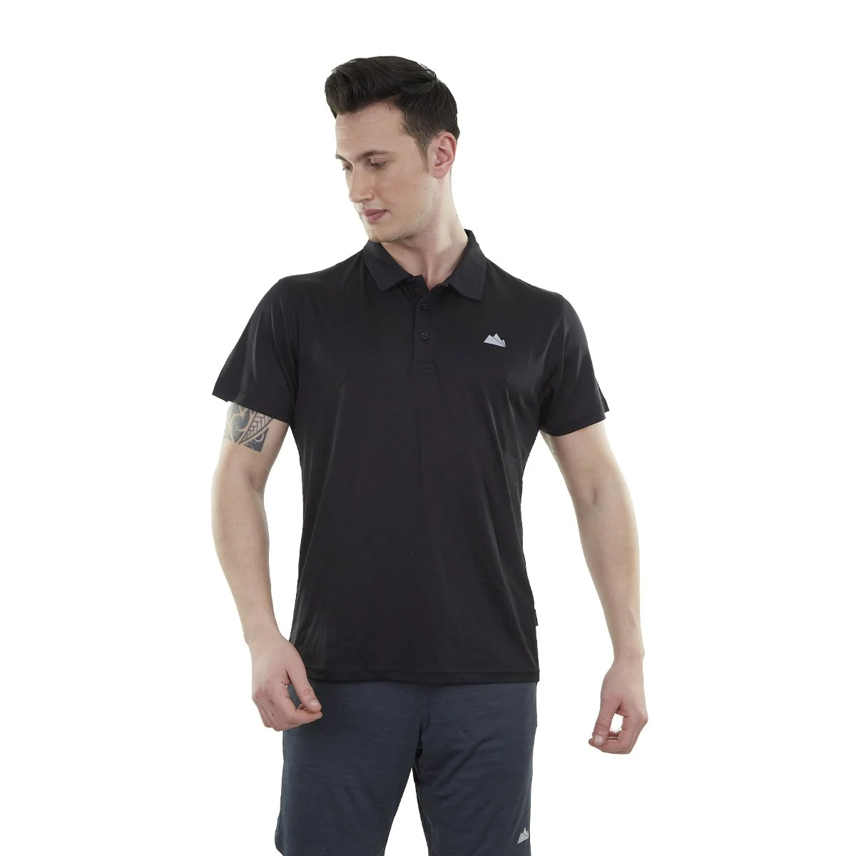Spor Erkek Polo Yaka Tişört - Hızlı Kuruyan Tişört - Ultra Dry Siyah (600613)