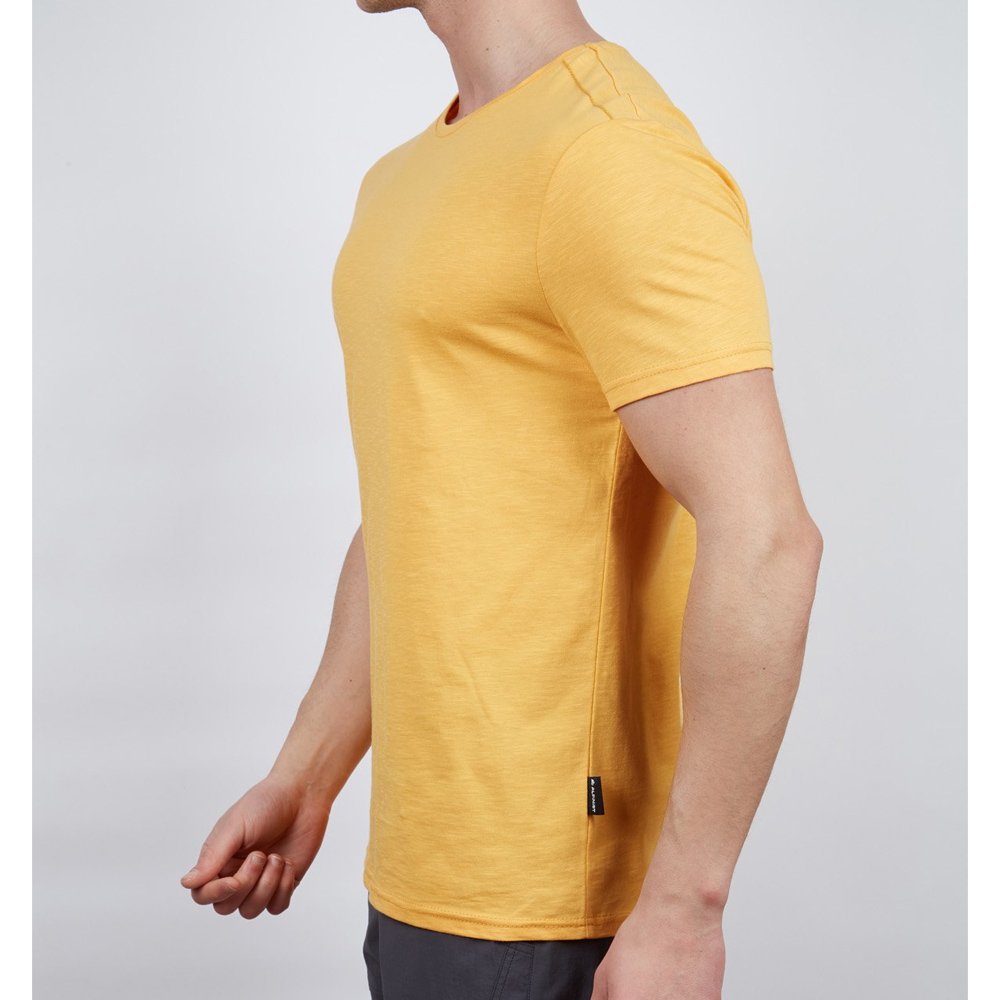 Erkek Tişört - Pamuklu Spor Tişört - Basic - Hardal (600400)