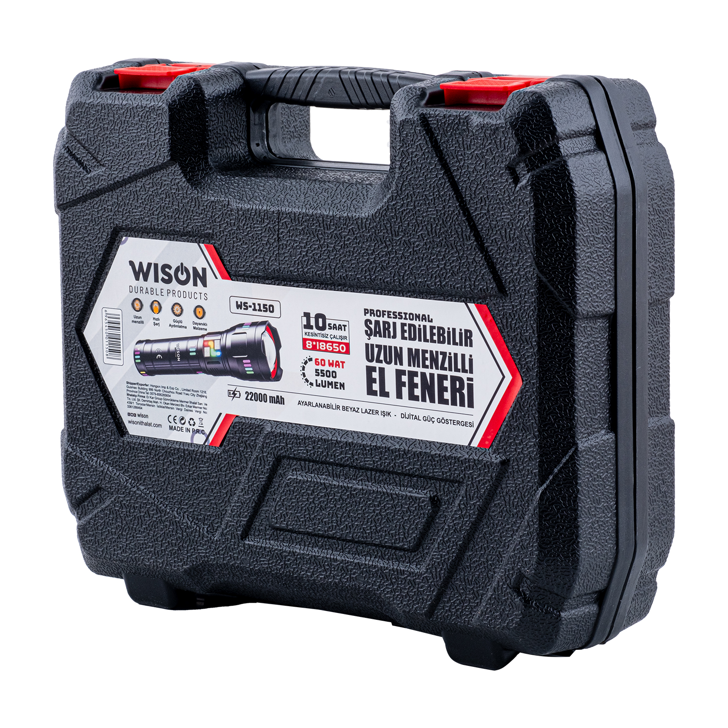 Şarj Edilebilir El Feneri - Wison - 5500 Lümen - 60 Watt