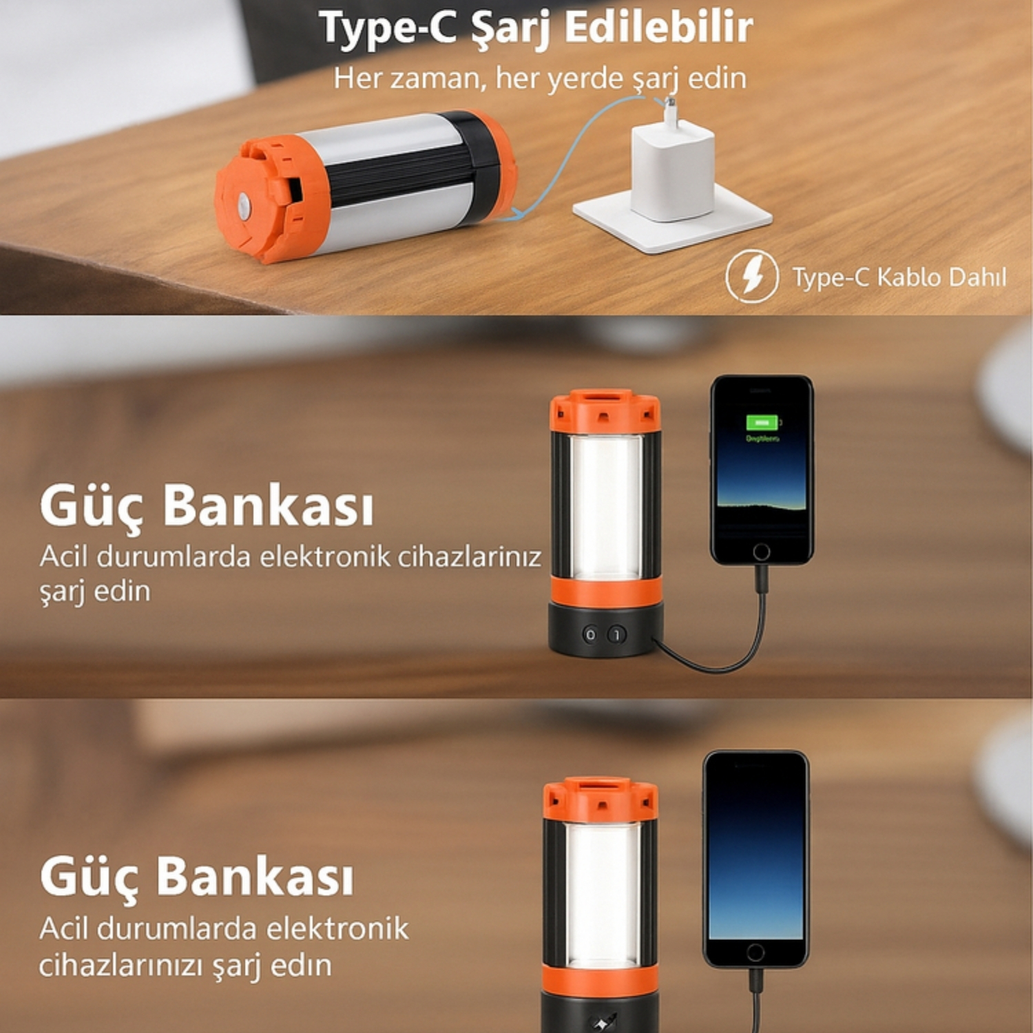 Şarj Edilebilir Çok Amaçlı Led Aydınlatma - Wison - 3500 Lümen