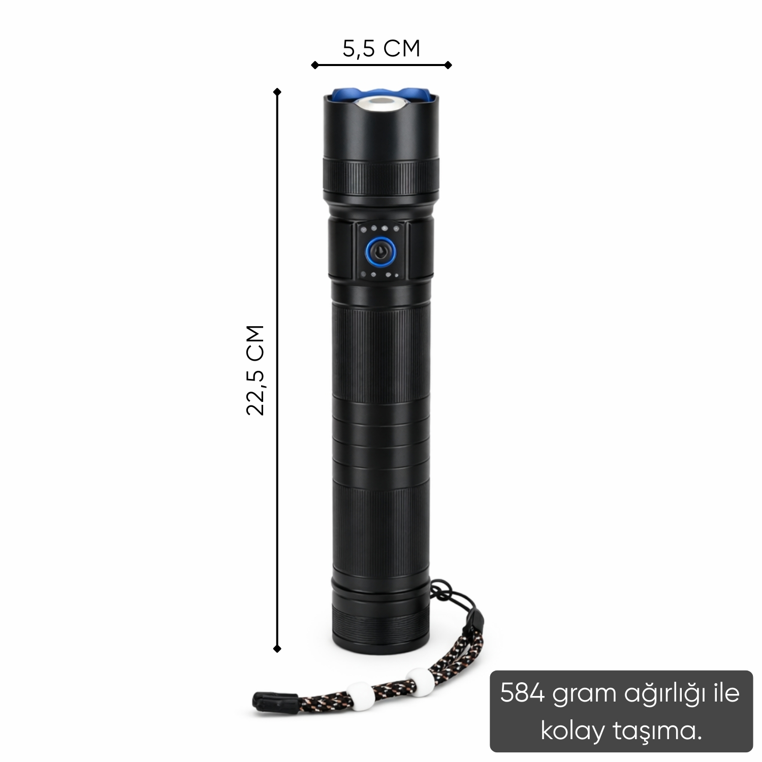 Şarj Edilebilir El Feneri - Wison - 5000 Lümen - 50 Watt