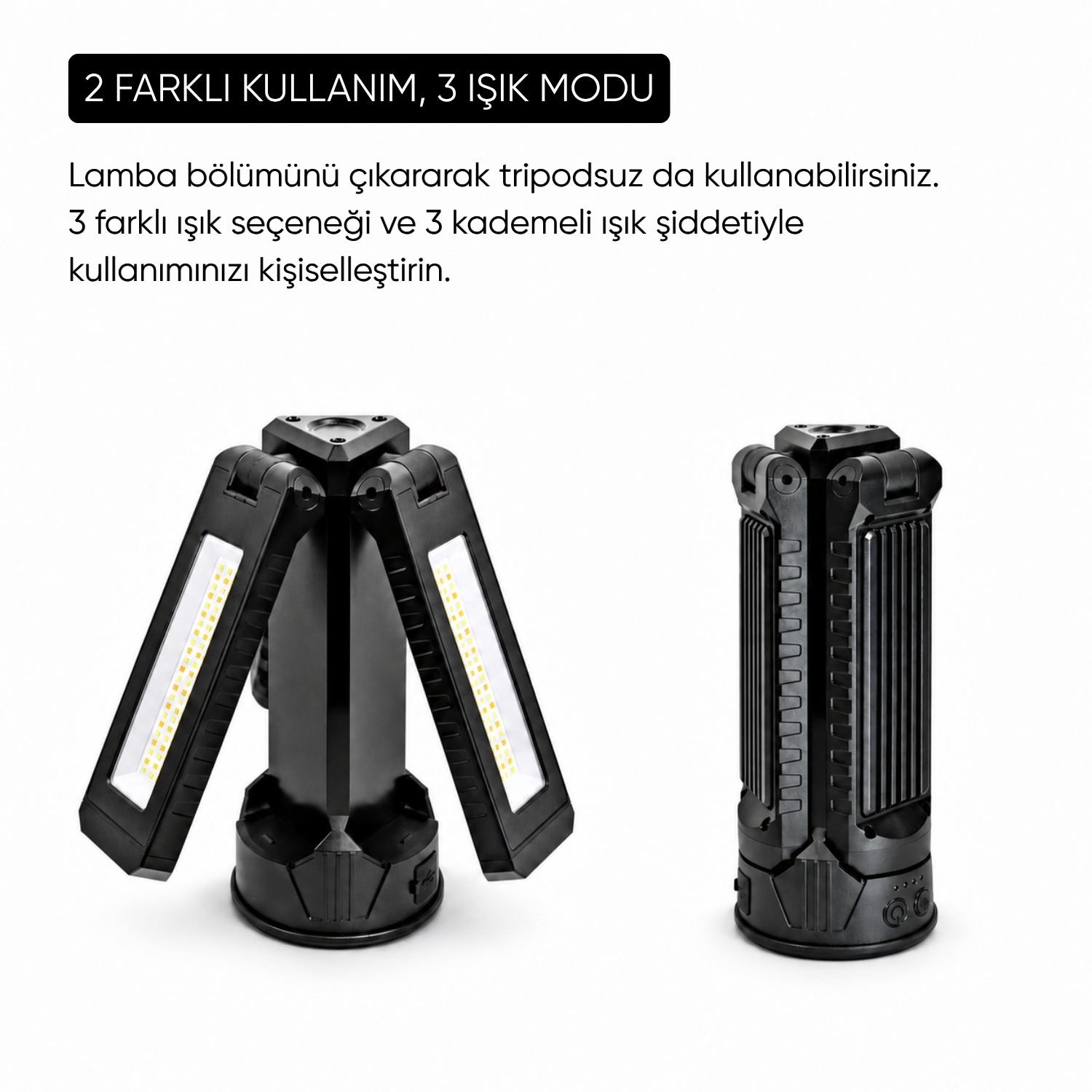 Şarj Edilebilir Çok Amaçlı Led Aydınlatma - Wison - 5000 Lümen (WS-723)